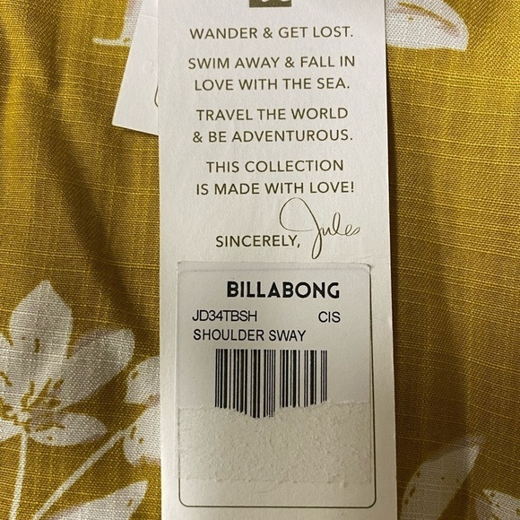 Billabong X Sincerely Jules Shoulder Sway Maxi Dress Size S Yellow Mustard NWT - Picture 5 of 5